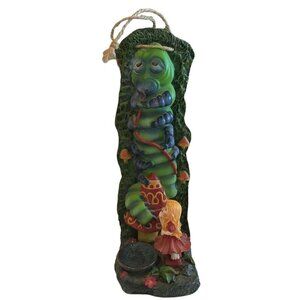 Alice in Wonderland Caterpillar Magic Mushroom Incense Burner Ash Holder 8" Tall